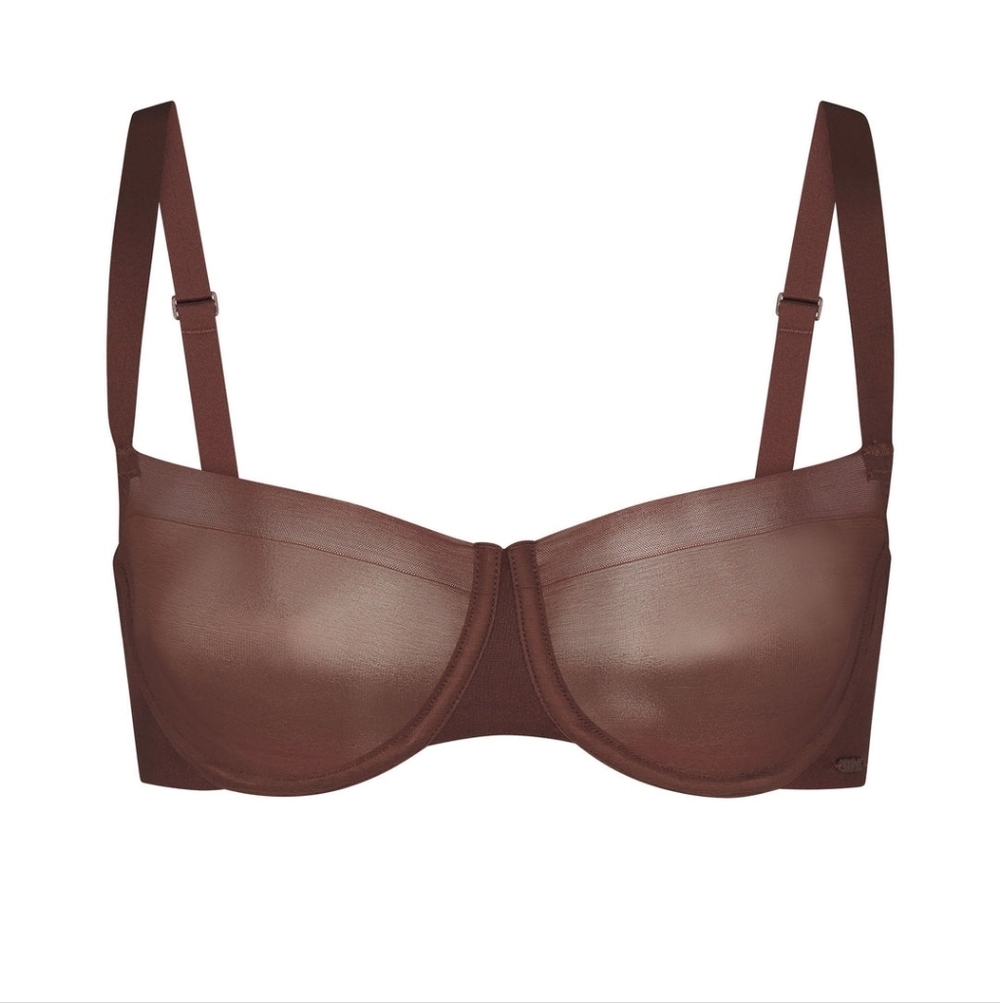 NWT SKIMS No Show Unlined Balconette Bra 34B in COCOA